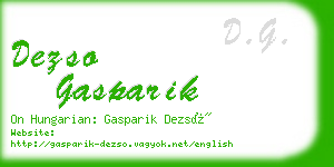 dezso gasparik business card